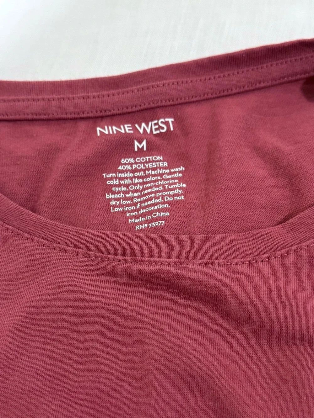 Nine West Burgundy Short-Sleeve Graphic Tee - Picture 2 of 3